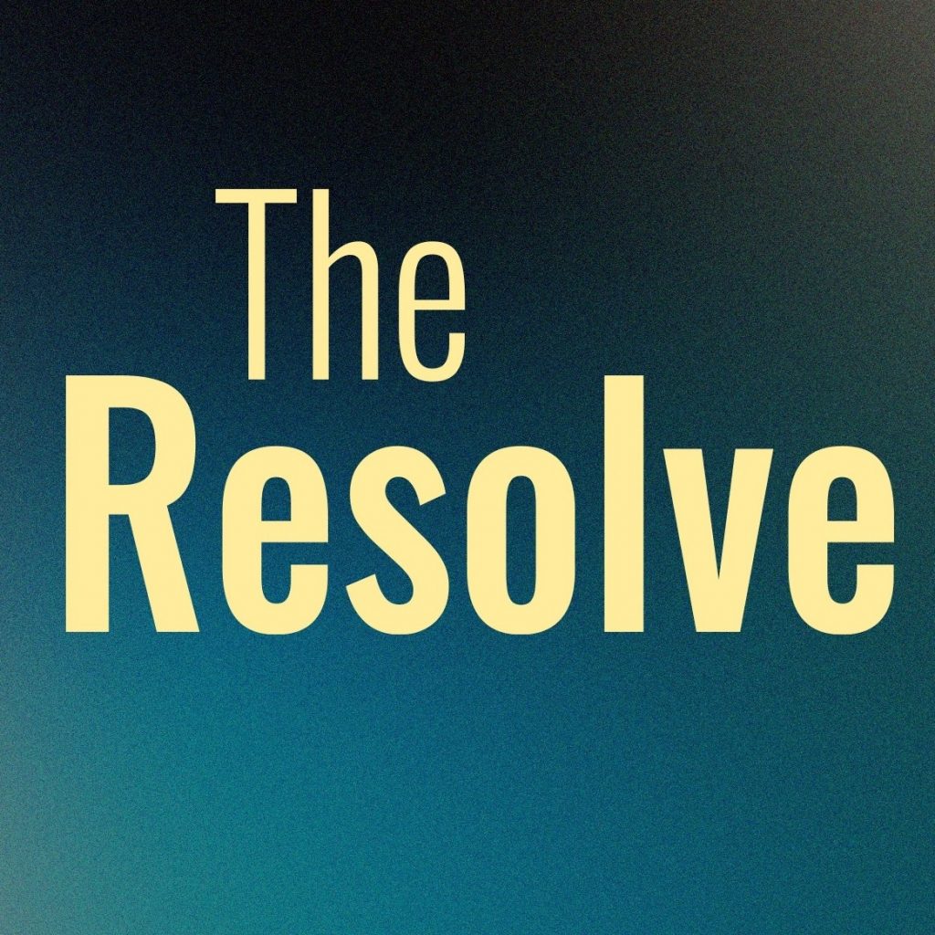 Teal background with yellow type saying THE RESOLVE--the name of a black owned and led media company