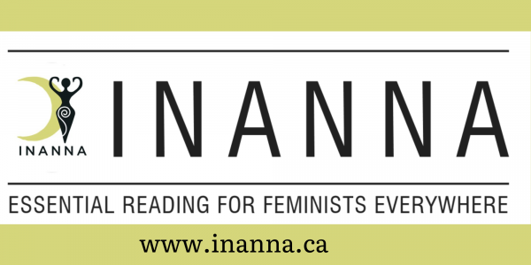 Logo for inanna publications. Green lines. Word Inanna inbetween